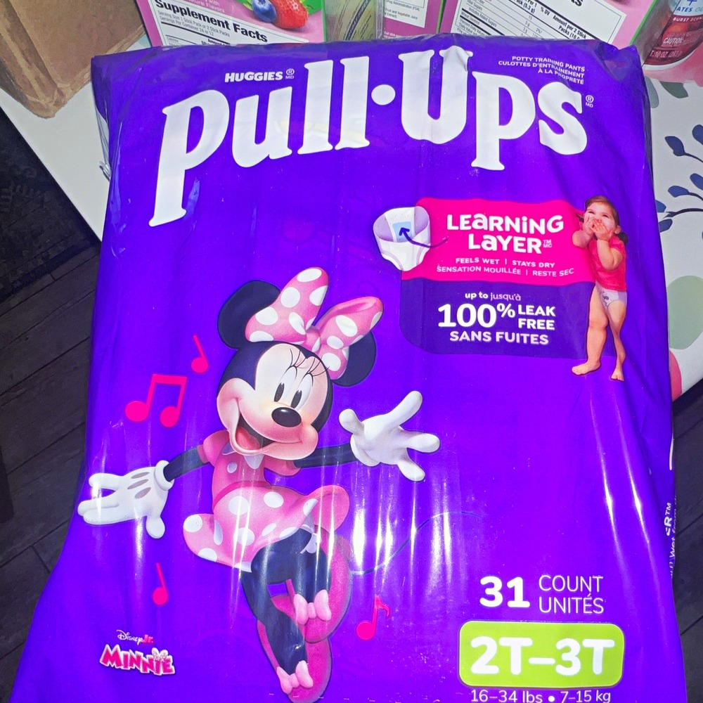 Huggies Pull-Ups Girls Training Pants Disney Minnie Mouse 2T-3T Purple 31